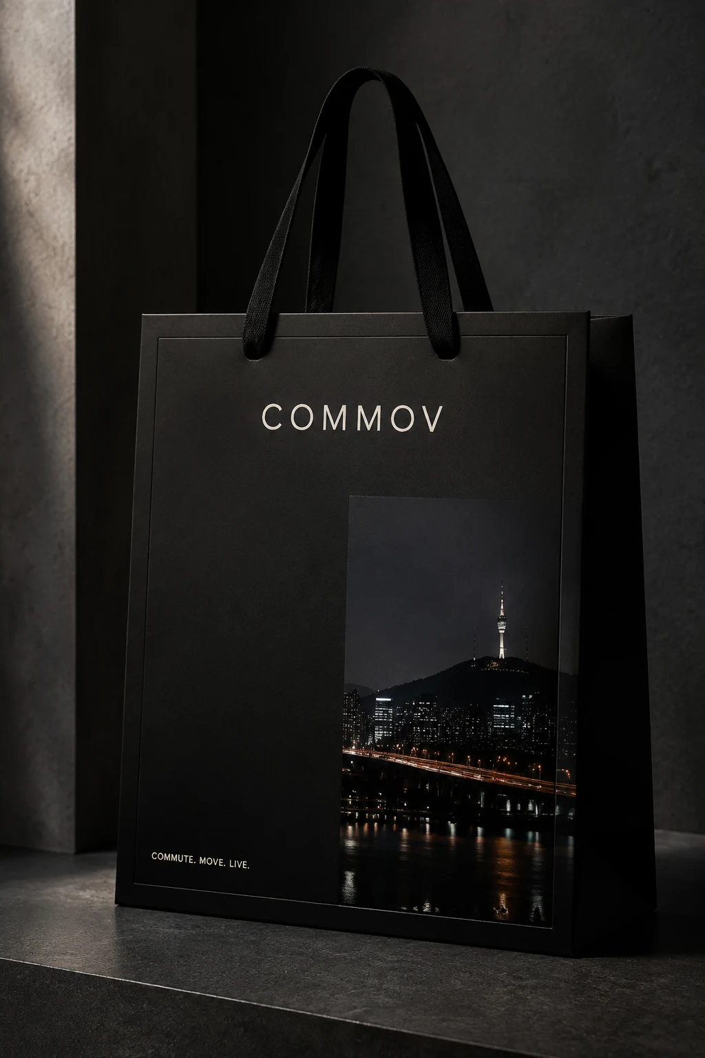 쇼핑백 · 잉크 블랙 · COMMOV 브랜드 콘셉트